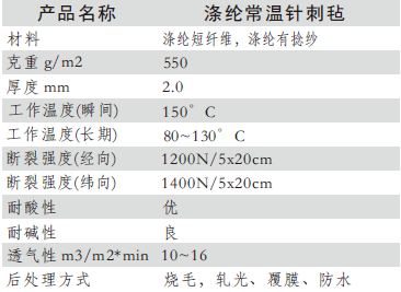 涤纶常温除尘布袋