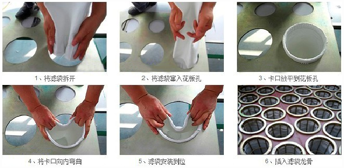 除尘布袋安装方法
